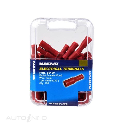 Narva Female Bullet Terminal Red 4MM - 56150