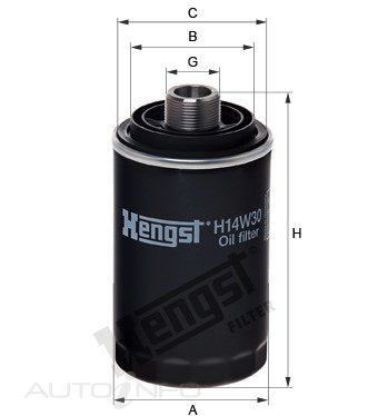 Hengst Oil Filter PH10600 Audi VW Sea Skoda - H14W30