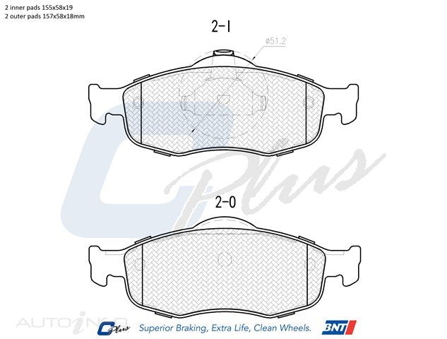 C-Plus Brake Pads Front Ford 93 Onwards 0 - DB1299CP