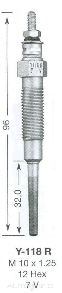 NGK Met Glow Plug 2187 - Y-118R