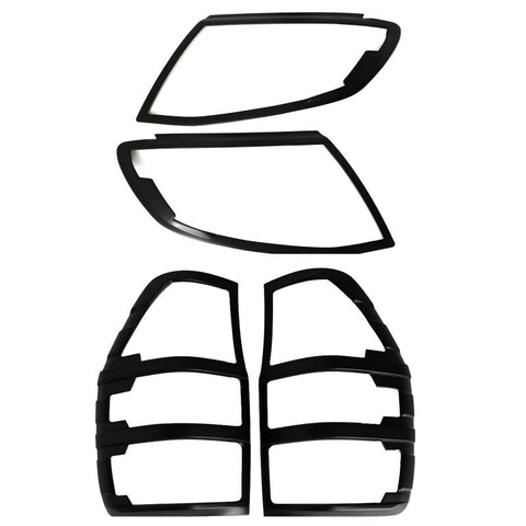 Ford Ranger PX1 Matte Black Headlight & Taillight Covers (2012-2015)