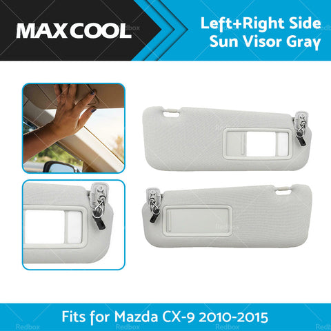 1 Car Sunvisor Sun Visor Gray Front RH LH (Pair) to suit Mazda CX-9 3.7L — image 2