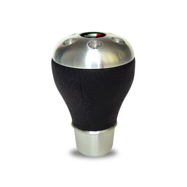 Autotecnica Silver Bottom & Black Leather Gear Shift Knob