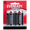 Eveready D Size Battery Super Heavy Duty 2Pk 1250BP2