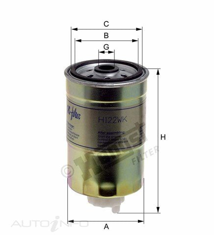 Hengst Fuel Filter Audi Skoda VW Diesel - H122WK