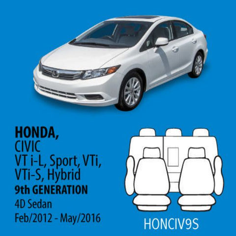 True Fit Tailored Seat Cover Pack HONCIV9S
