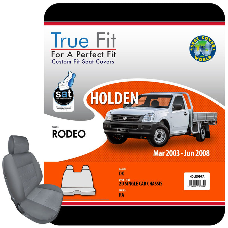 True Fit Tailored Seat Covers Fits Holden Rodeo RA Single