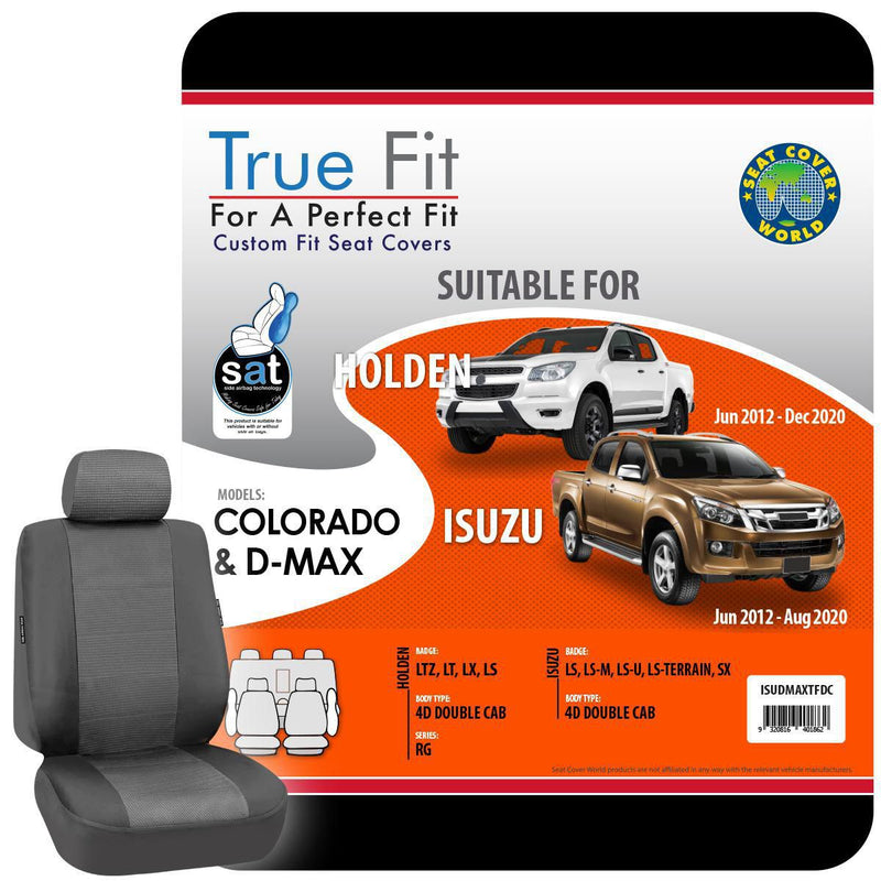 True Fit Tailored Seat Covers Fits Isuzu D-Max Dual Cab
