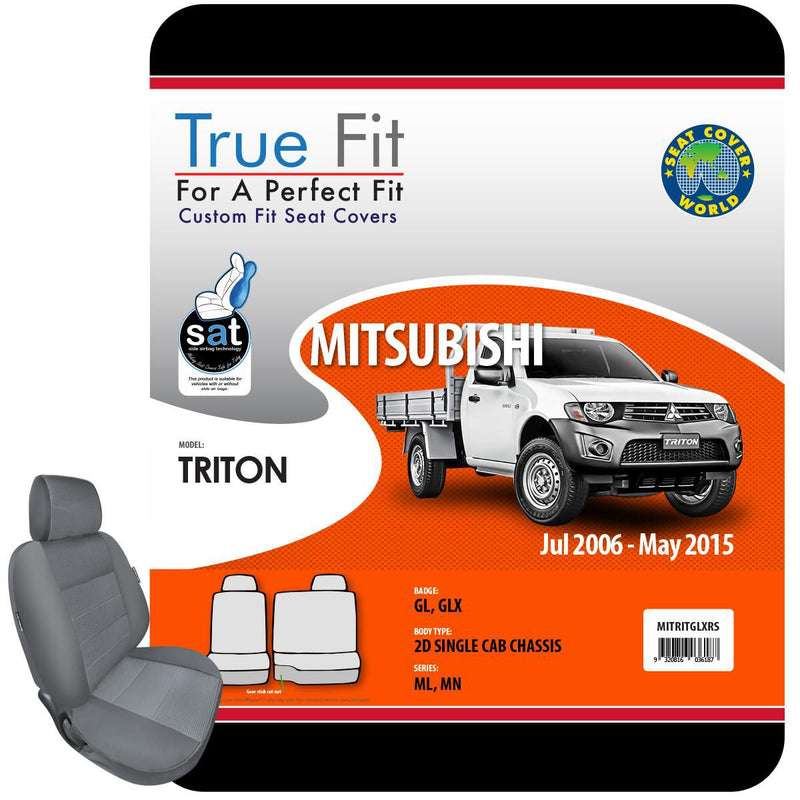 True Fit Tailored Seat Covers Fits Mitsubishi Triton GL &