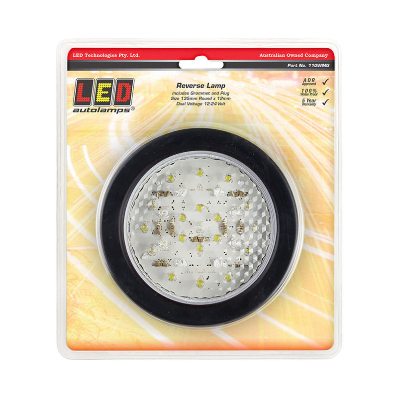 LED Autolamps Reverse Light Round LED w/Rubber Grommet &