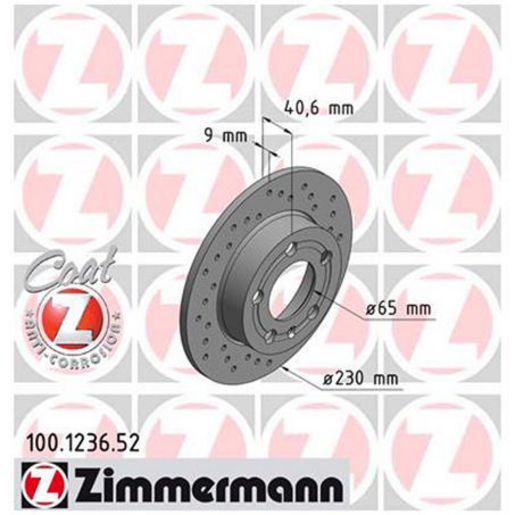 Zimmermann OE Coat Z Brake Rotor Single 230mm Rear