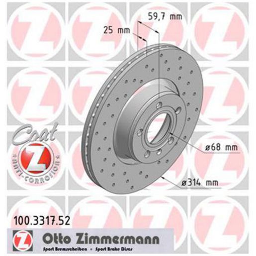 Zimmermann Sport Z Brake Rotor Single 314mm Front