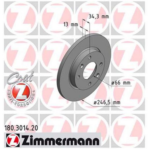 Zimmermann OE Coat Z Brake Rotor Single 246mm Front