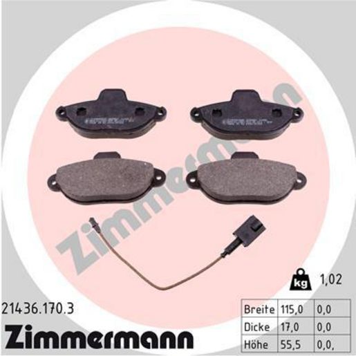 Zimmermann Brake Pad Front Set 21436.170.3