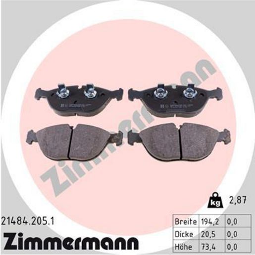Zimmermann Brake Pad Front Set 21484.205.1