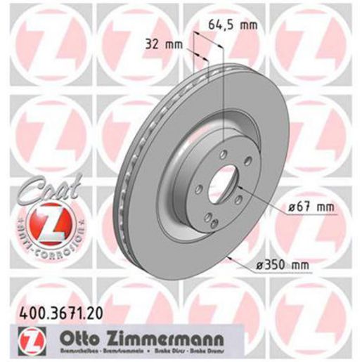 Zimmermann OE Coat Z Brake Rotor Single 350mm Front 219