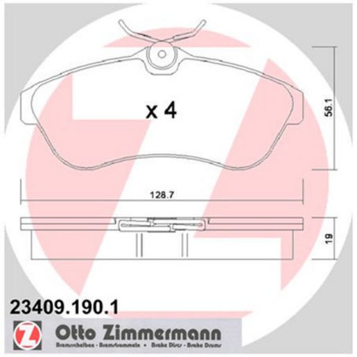 Zimmermann Brake Pad Front Set 23409.190.1