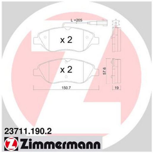 Zimmermann Brake Pad Front Set 23711.190.2