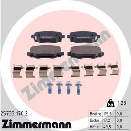Zimmermann Brake Pad Rear Set 25733.170.2