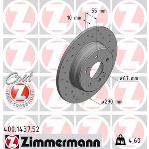Zimmermann Sport Z Brake Rotor Single 290mm Rear