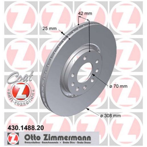 Zimmermann OE Coat Z Brake Rotor Single 308mm Front