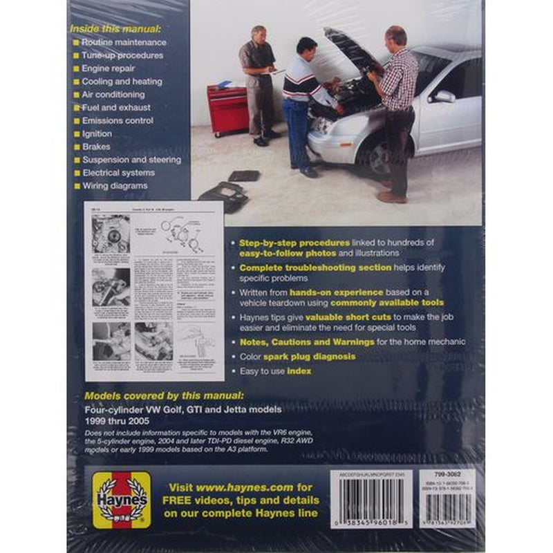 Haynes Repair Manual Suits VW Golf & Jetta 99-05 96018