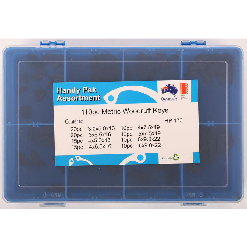 Circlips Australia Woodruff Keys Kit-110Pc Metric HP173