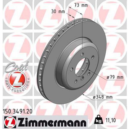 Zimmermann OE Coat Z Brake Rotor Single 348mm Front
