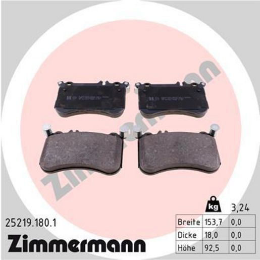 Zimmermann Brake Pad Front Set 25219.180.1