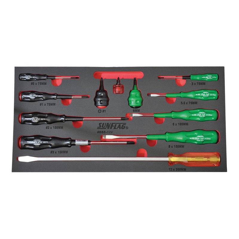 Sunfla Screw Driver Set 12 Pce 888-12V