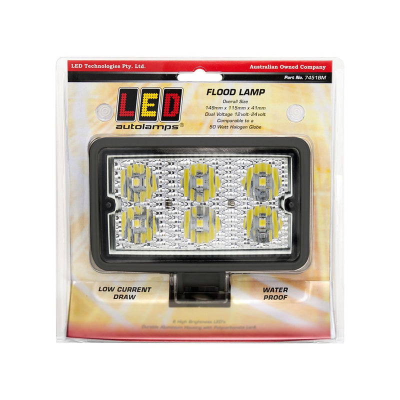 LED Autolamps LED Work Light Rectangle 12 Or 24V Flood