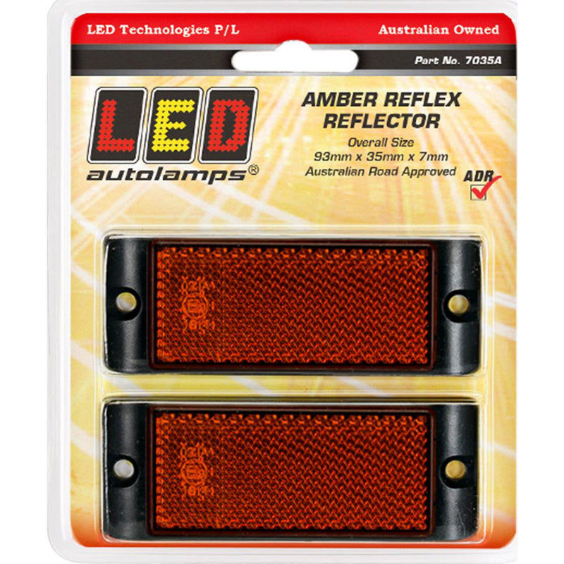 LED Autolamps Reflector Amber w/Mounting Bracket (Pack of