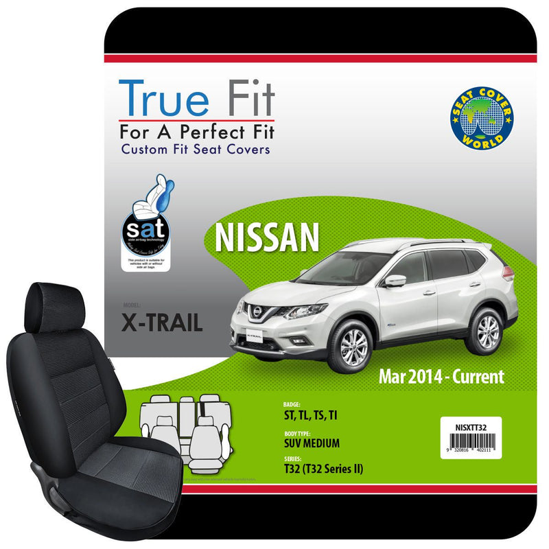 True Fit Tailored Seat Covers Fits Nissan X-Trail T32 ST,
