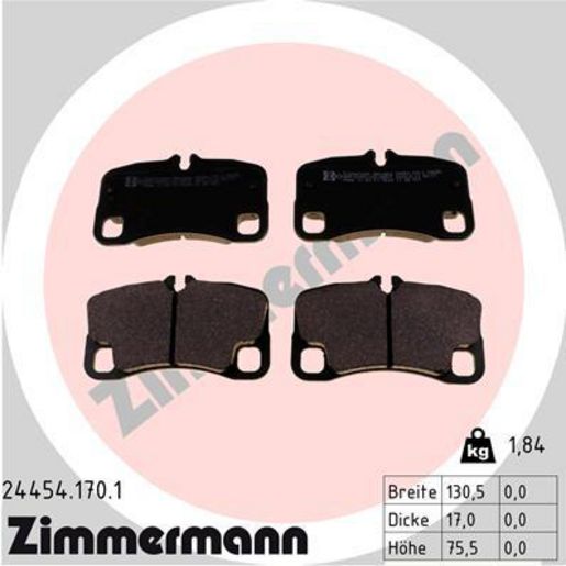 Zimmermann Brake Pad Rear Set 24454.170.1