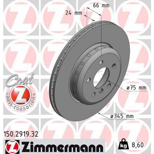 Zimmermann Formula F Coat Z Brake Rotor Single 345mm Rear