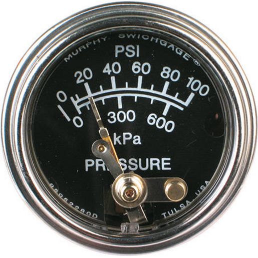 Murphy Pressure Gauge Mechanical (0 - 100 PSI) 090520P100
