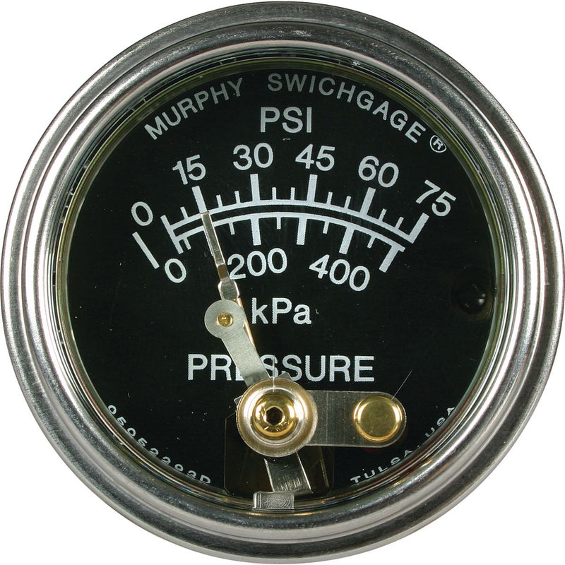 Murphy Pressure Gauge Mechanical (0 - 75 Psi) 090520P75