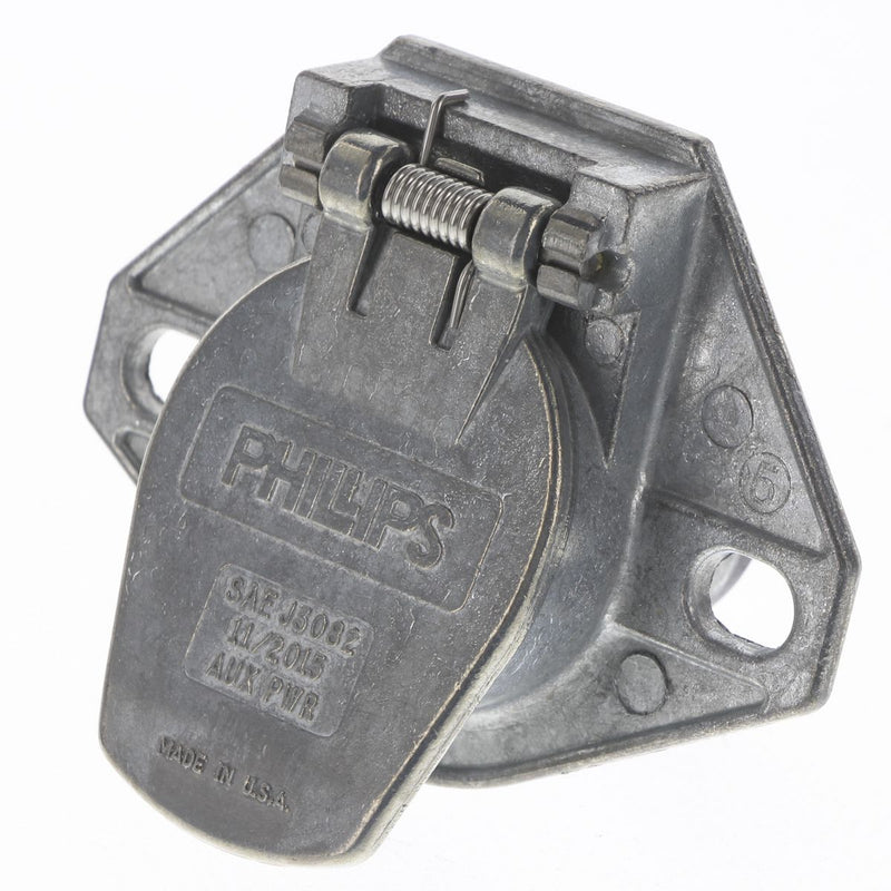 Emax Trailer Socket 2 Pin Round Large - Metal 15-326S