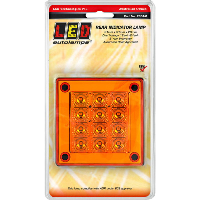 LED Autolamps 280 Series Indicator Light Rear 90mm 12-24V