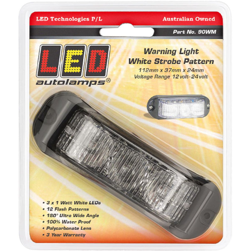 LED Autolamps Strobe Light LED White 12/24V 90WM