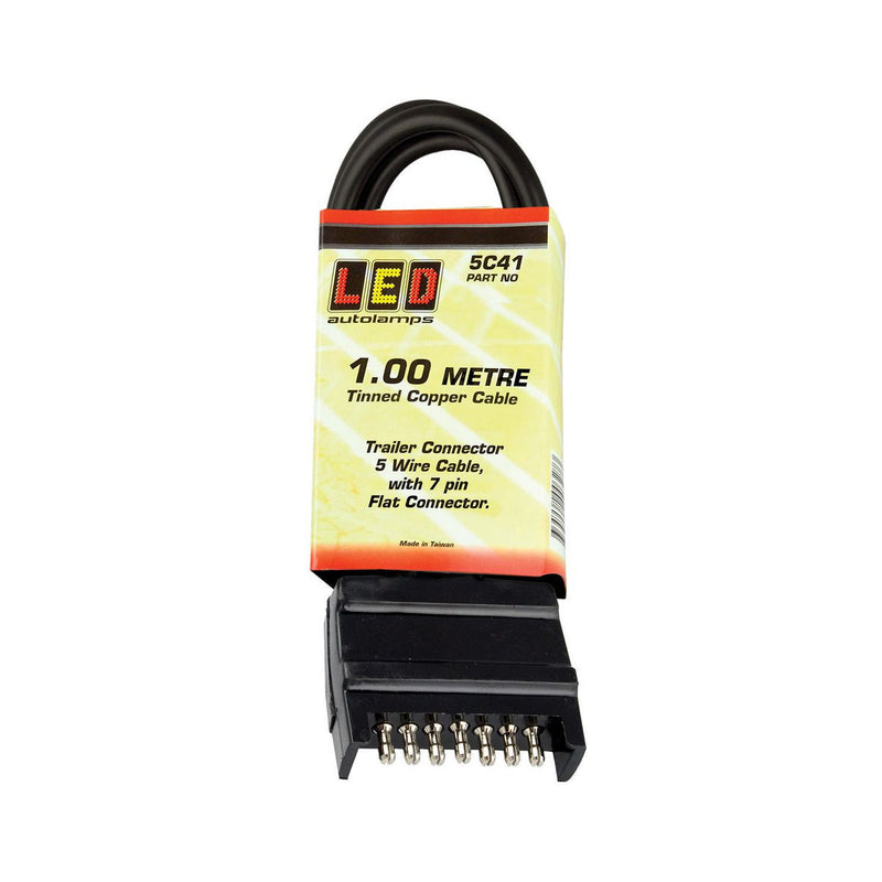 LED Autolamps Boat Trailer Plug 7 Pin 1m Cable 5C41