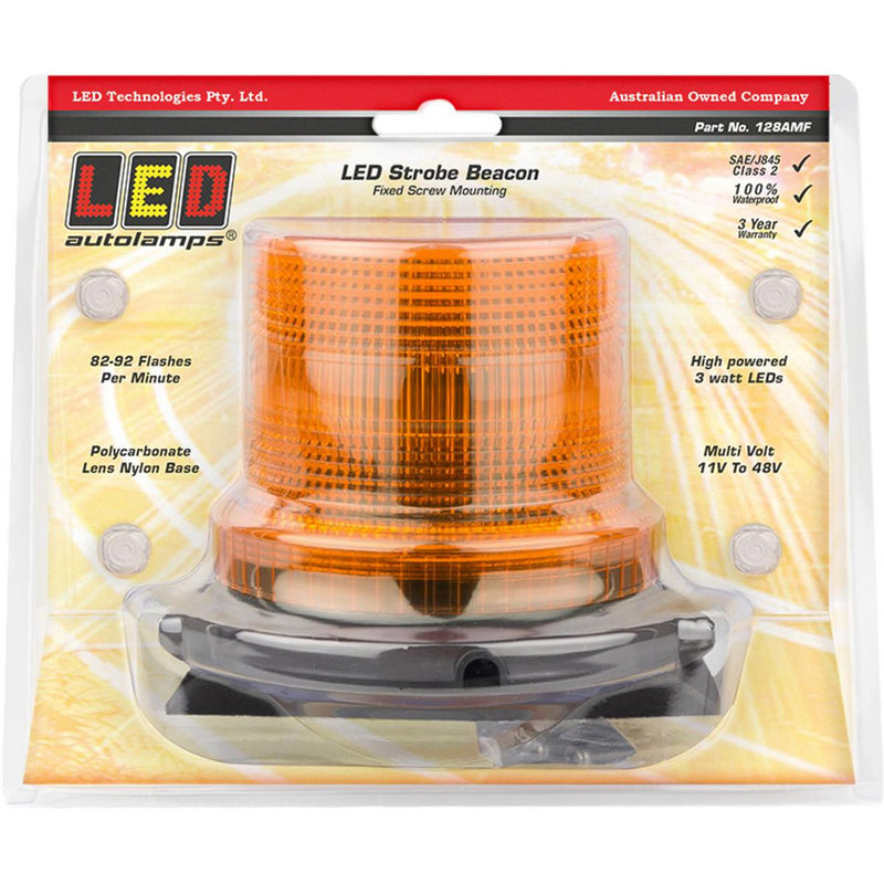 LED Autolamps Beacon Light LED Amber IP67 11/48V Fixed