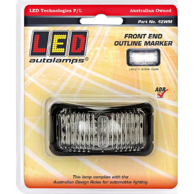 LED Autolamps Front Marker with Black Base White