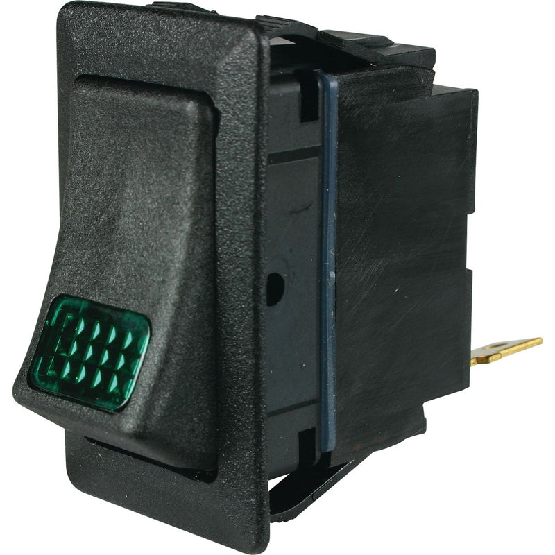 Cole Hersee Rocker Switch On/Off Spst Green Illum Lens