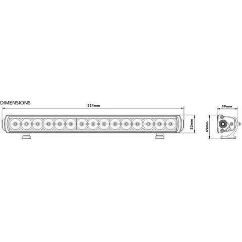 Maxi Trac 4x4 LED Driving Light Bar 12/24V 15 LED 21 Inch