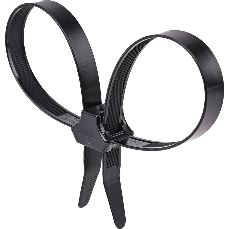 HellermannTyton 1 Piece Dual Clamp Tie Black (Pack of 50)