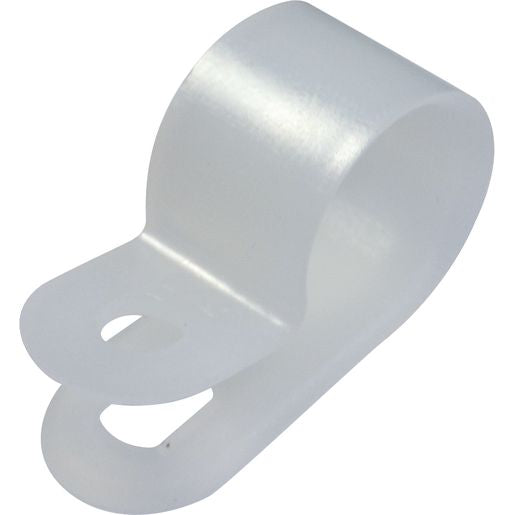 OEX P-Clip 10mm Nylon White 100 Pack ACX1302