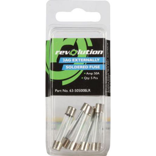 Revolution Glass Fuse 3Ag 50A 5Pk 63-50500BLR