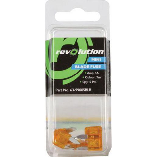 Revolution Mini Blade Fuse 5A 5 Pce 63-99005BLR