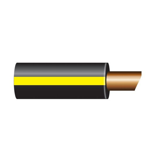 OEX Automotive Cable Single Core 3mm Black W/Yellow Trace